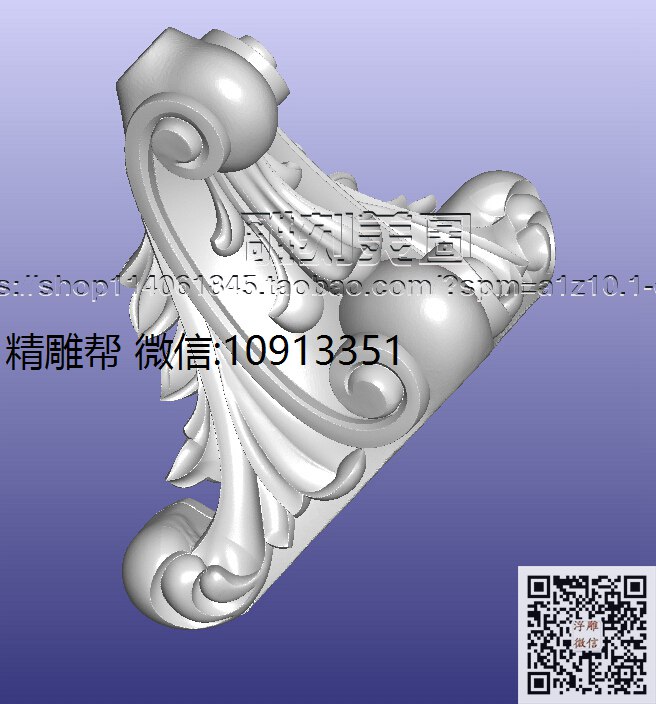1024-玛润奇  B178-35前脚-xiu_圆雕图立体雕花桌腿3d打印洋花沙发腿圆柱木雕柱腿精雕图浮雕图